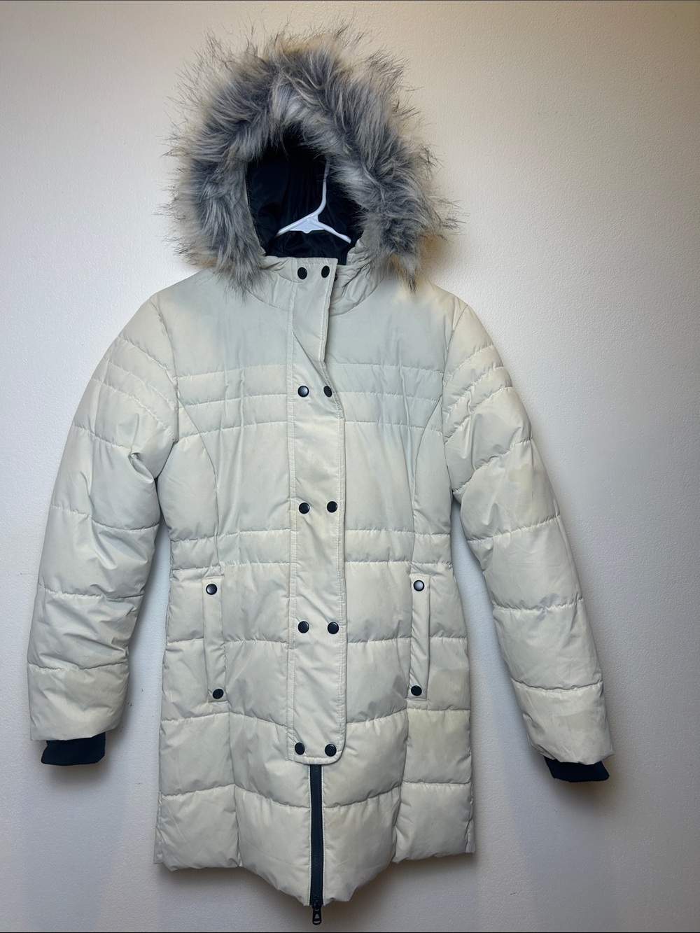 ZSHOW Girls 14-16 Ivory Puffer Parka Faux Fur Hood Winter Coat
